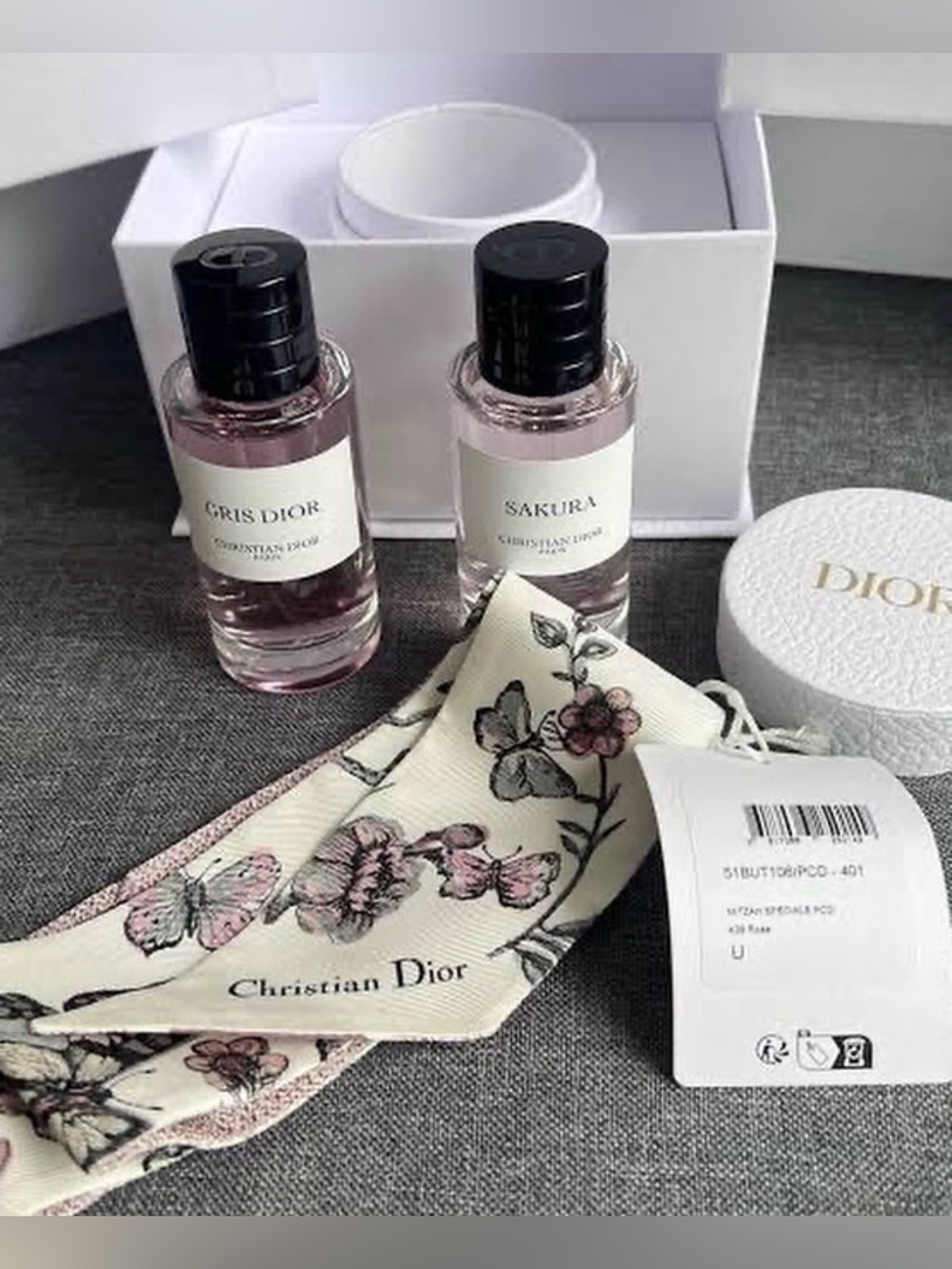 Dior Parfums Collection Silk Butterfly Neck Scarves - Blue, Green or Pink - Picture 4 of 6